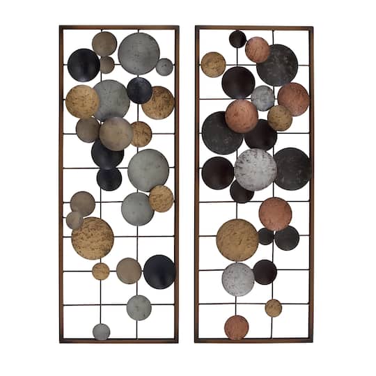 29" Multicolored Metal Contemporary Abstract Wall Décor